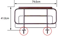 背上げ1 モーターベッド専用サイドレール（寸法）
