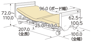 ベーシックベッド4輪ロック仕様（木製）