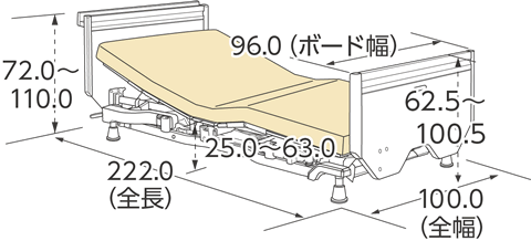 ベーシックベッド固定脚仕様（木製宮付）