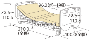 ポジショニングベッド4輪ロック仕様（樹脂）