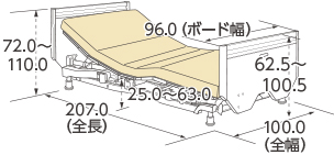 ポジショニングベッド固定脚仕様（木製）