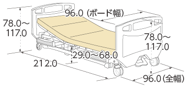 ポジショニングベッド樹脂ボード寸法図