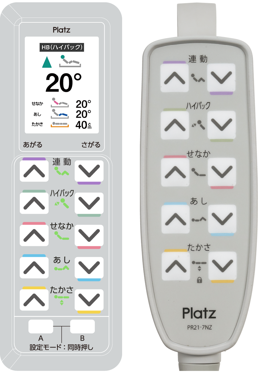 手元スイッチ ハイバックサポート機能付き3モーター画像