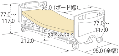 ベーシックベッド樹脂ボード寸法図