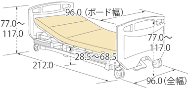 ポジショニングベッド樹脂ボード寸法図