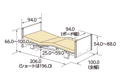 木製フラットボード（90cm幅）2モーター寸法図