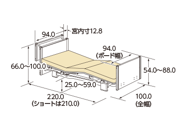 木製宮付ボード（90cm幅）2モーター寸法図