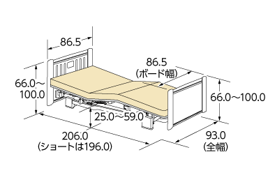 樹脂ボード（83cm幅）2モーター寸法図