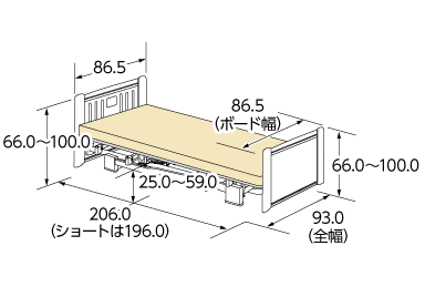 樹脂ボード（83cm幅）昇降1モーター寸法図