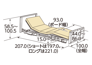 木製フラットボード2,3モーター寸法図