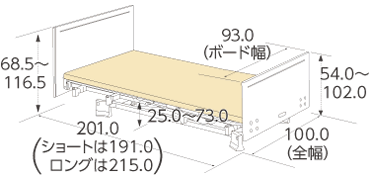 木製フラットボード 90cm幅 寸法図