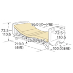 ポジショニングベッド　樹脂（木目調）タイプ　寸法図