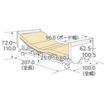 ポジショニングベッド　木製フラットタイプ　寸法図