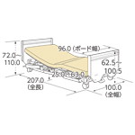 ベーシックベッド　木製フラットタイプ　寸法図