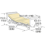 ポジショニングベッド  木製宮付タイプ  寸法図