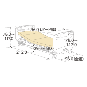 ポジショニングベッドシリーズ樹脂ボード寸法図