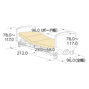 ポジショニングベッドシリーズ木製ボード寸法図