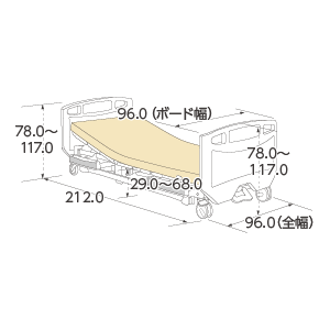 ベーシックベッドシリーズ樹脂ボード寸法図