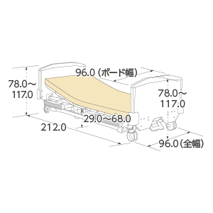 ベーシックベッドシリーズ木製ボード寸法図