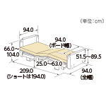 2・3モーター木製フラットタイプ寸法図