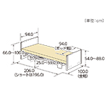 昇降1モーター90cm木製フラットタイプ寸法図