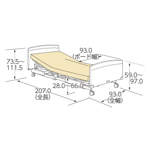 ラウンドボード<br>4輪ロック［10cm径］（83cm幅）寸法図