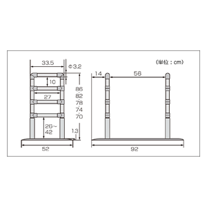 ウィングタイプ寸法図